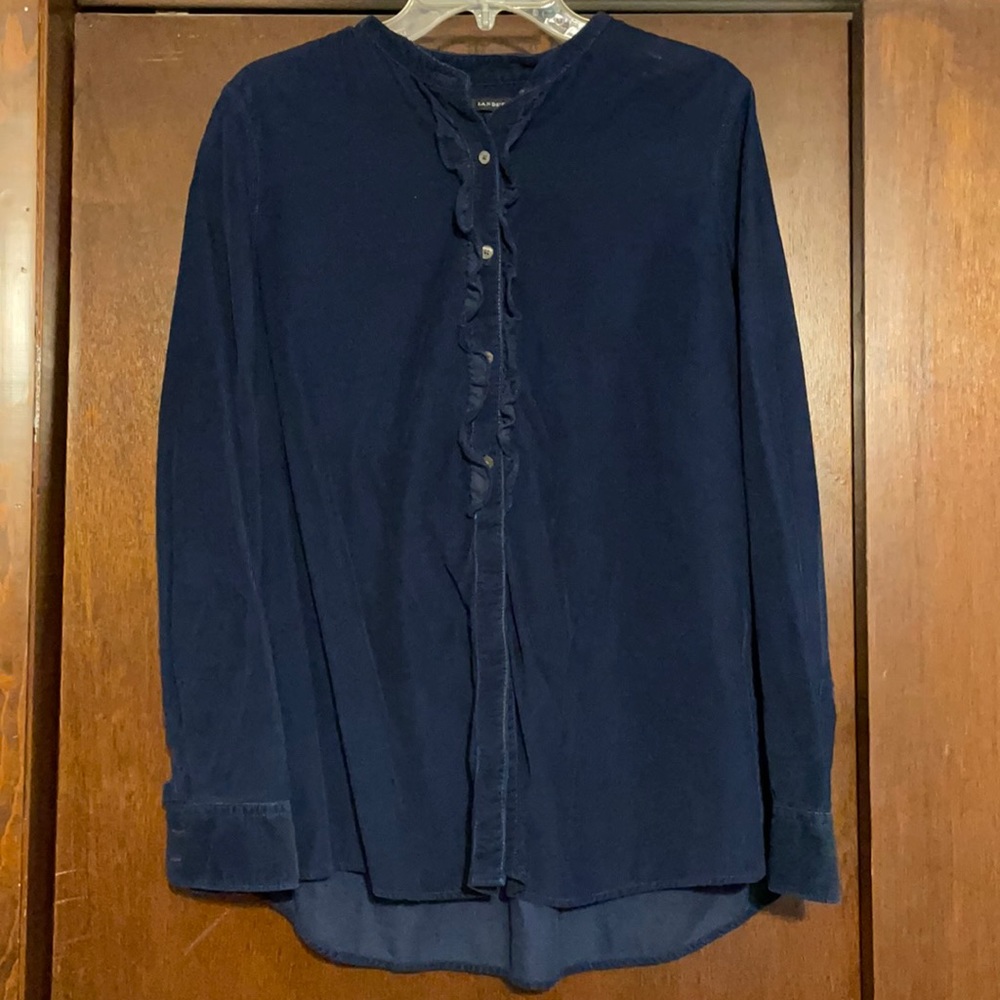 Lands’ End corduroy shirt with ruffles